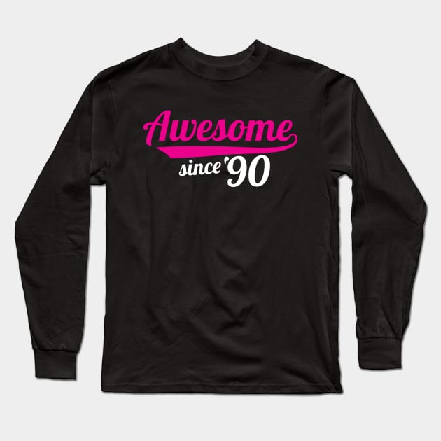 Awesome Since 90 Long Sleeve T-Shirt by defytees